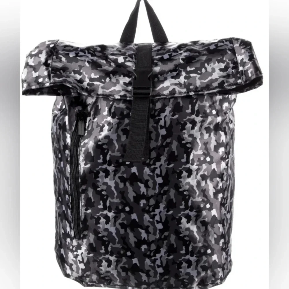 NWOT Paco Rabanne Gray & Black Nylon Camo Backpack, Never Used!